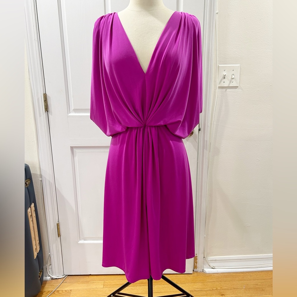 Victoria’s Secret Deep V Open Back Dress Pink Fuchsia Dragonfruit Party Vacation